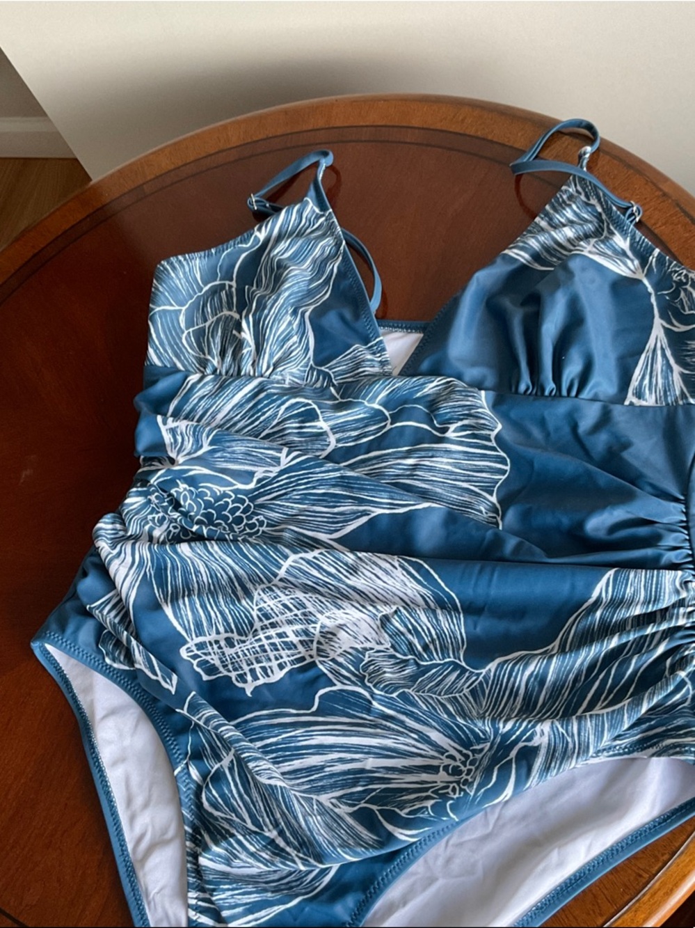 Blue Floral One-Piece Swimsuit
